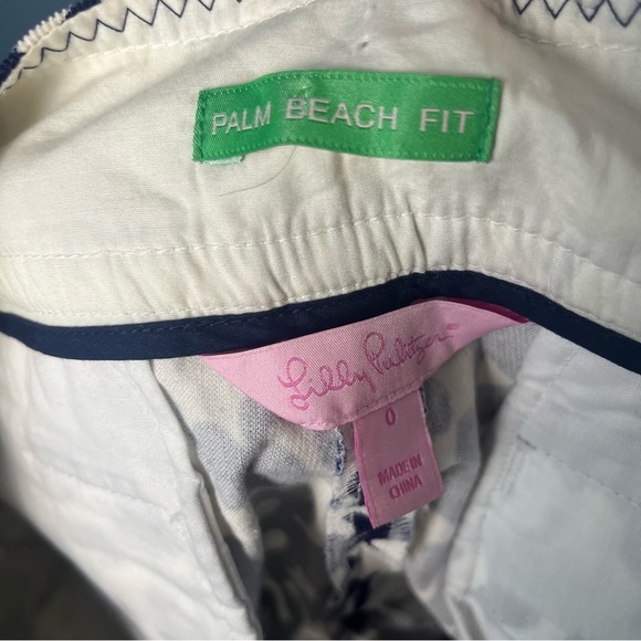 Lilly Pulitzer Palm Beach Fit Size 0 Womens Navy White Horse Corduroy Crop Pants - Picture 4 of 6
